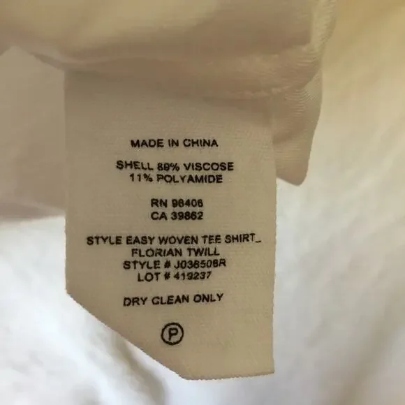 Theory White Style Easy Woven Tee Shirt - Picture 6 of 10